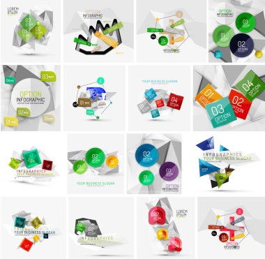 Set of abstract geometric infographic banner