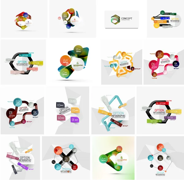 Set of abstract geometric infographic banner — ストックベクタ