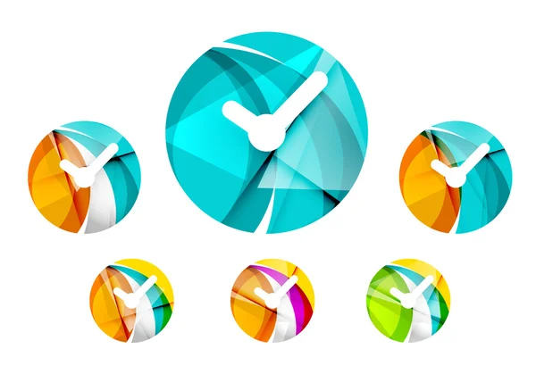 Set di icone astratte orologio — Vettoriale Stock