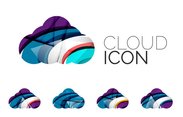 Set di icone astratte del cloud computing — Vettoriale Stock