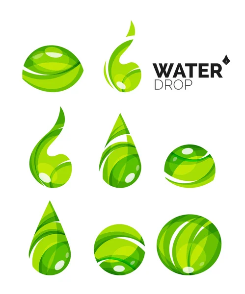 Set of abstract eco water icons — Stock Vector