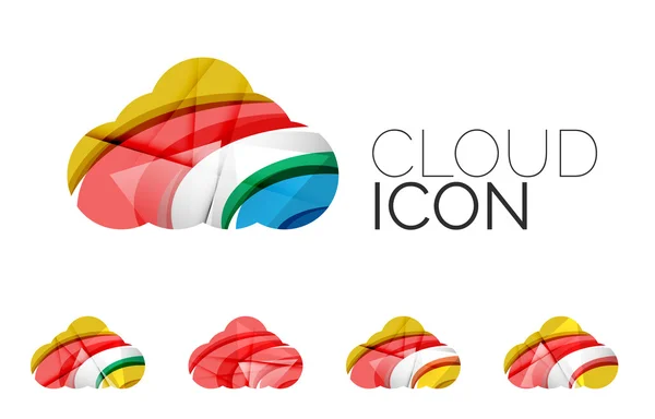 Set of abstract cloud computing icons — Stock Vector
