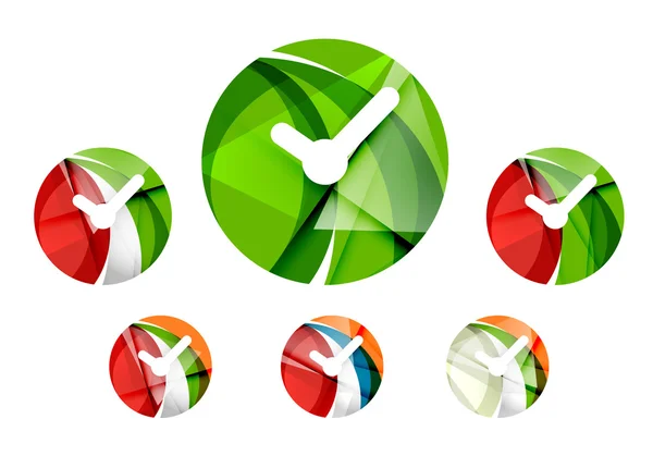 Conjunto de icono de reloj abstracto — Vector de stock