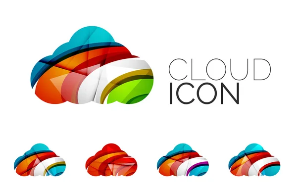 Set of abstract cloud computing icons — Stockvector