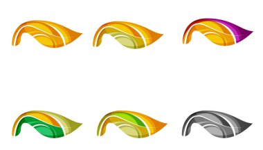 Dizi soyut Eko bitki simgeler, iş logo doğa Yeşil Kavramlar, temiz modern geometrik tasarım