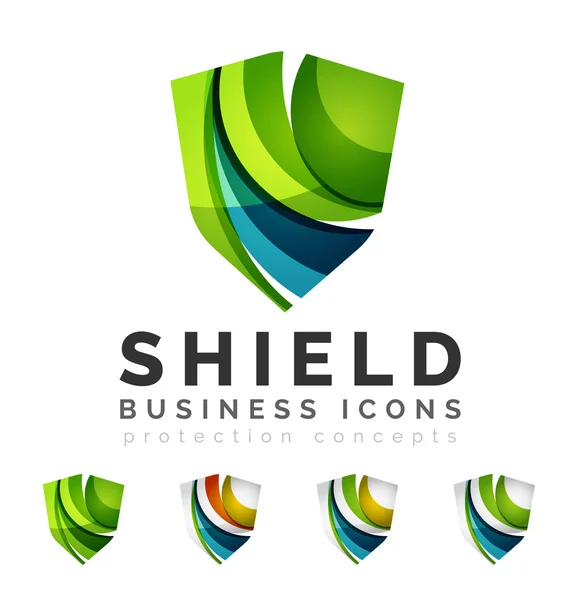 Set of protection shield logo concepts — Stock Vector