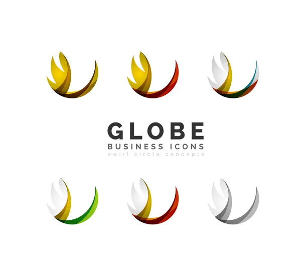Instellen van globe bol of cirkel van de pictogrammen van de bedrijfs van het logo — Stockvector