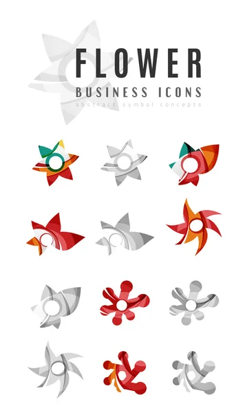 Zestaw ikon streszczenie kwiat logo firmy — Wektor stockowy