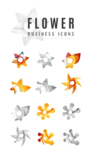 Conjunto de flores abstractas logotipo iconos de negocios — Vector de stock