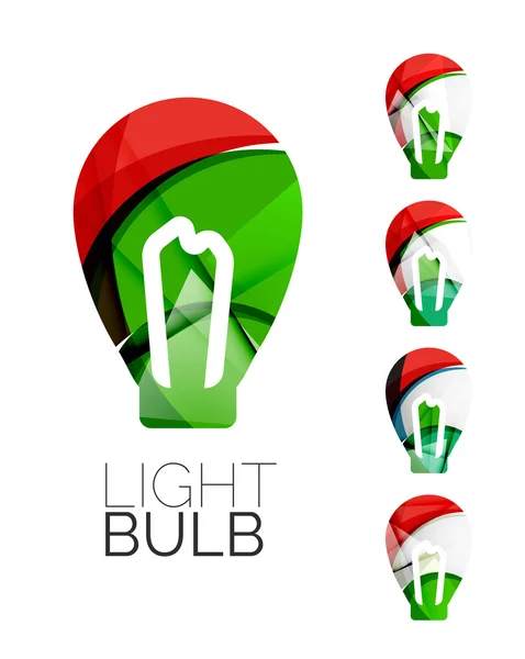 Ensemble d'icônes abstraites d'ampoule, concepts d'idée de logotype d'entreprise, conception géométrique moderne propre — Image vectorielle
