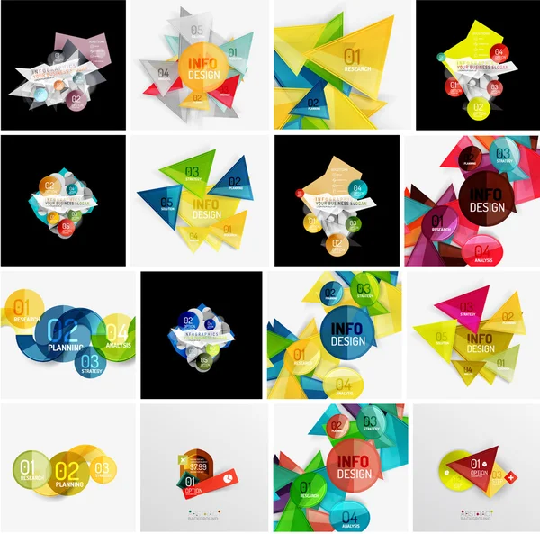 Ensemble de modèles abstraits de bannières d'infographie géométrique — Image vectorielle