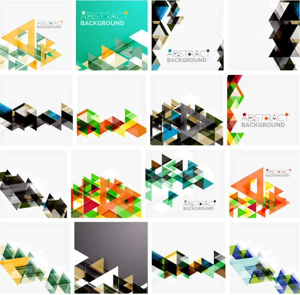 Conjunto de triângulo geométrico fundos abstratos —  Vetores de Stock