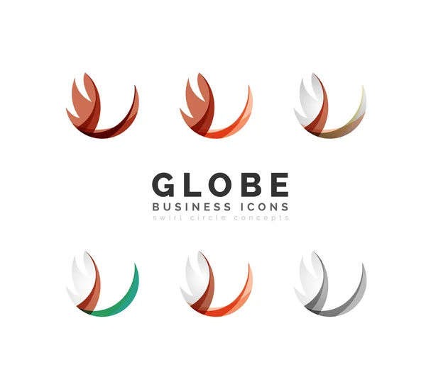 Set of globe sphere or circle logo business icons — Stock Vector