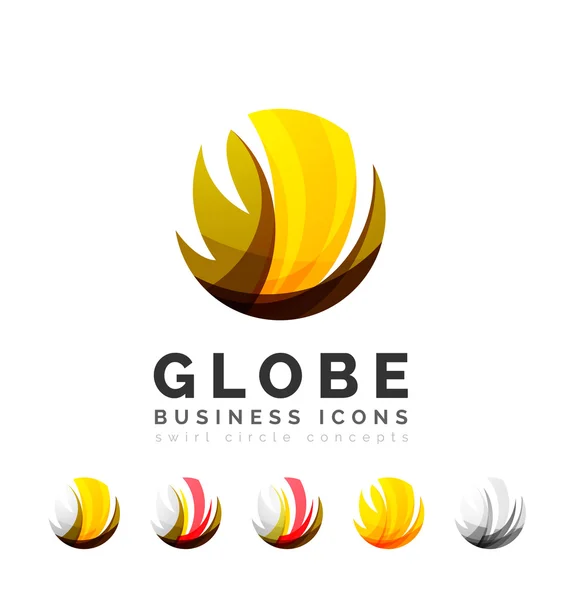 Set of globe sphere or circle logo business icons — Stock Vector