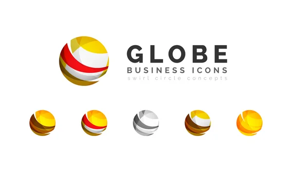 Av världen sfär eller cirkel logotyp business ikoner — Stock vektor