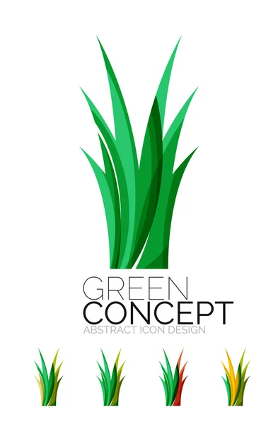 Conjunto de iconos abstractos de plantas ecológicas, logotipo de la empresa naturaleza conceptos verdes, diseño geométrico moderno y limpio — Vector de stock