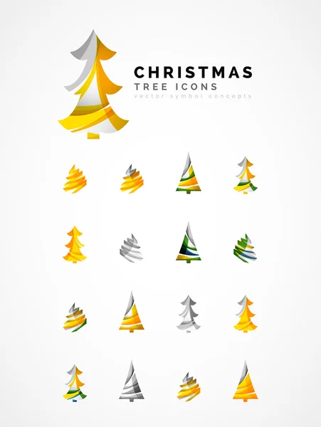 Conjunto de ícones abstratos da árvore de Natal — Vetor de Stock