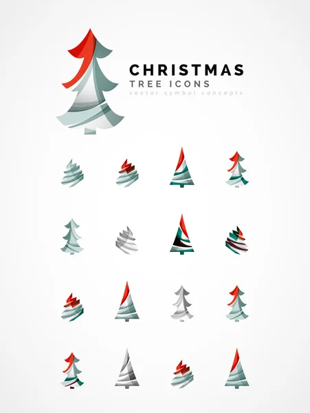 Conjunto de iconos abstractos del árbol de Navidad — Archivo Imágenes Vectoriales