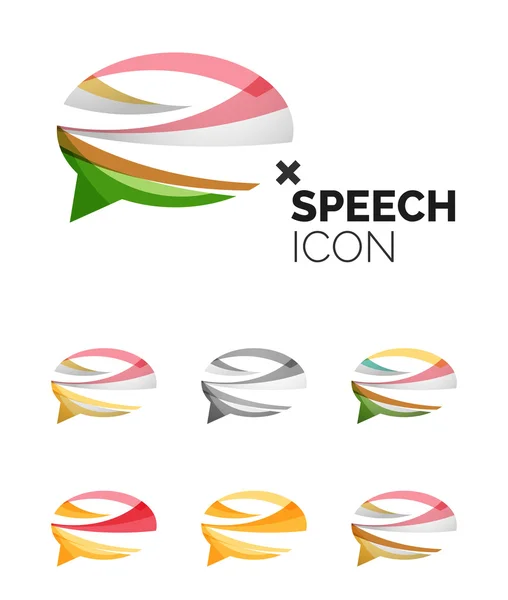 Set of abstract speech bubble and cloud icons — 스톡 벡터