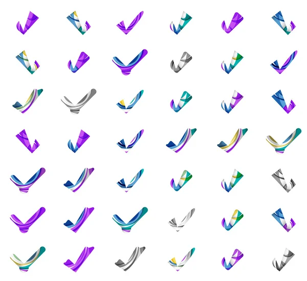 Conjunto de iconos abstractos OK y tick — Archivo Imágenes Vectoriales