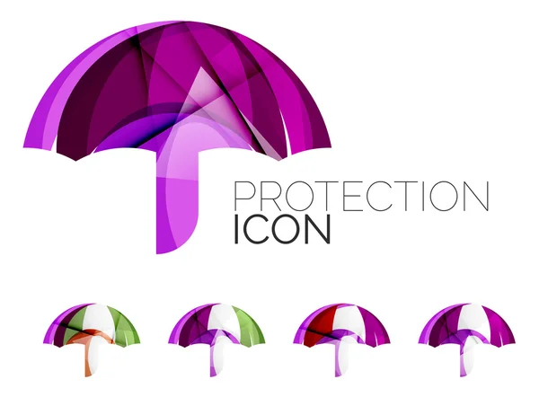 Set of abstract umbrella icons — Stock Vector