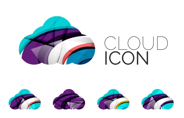 Set of abstract cloud computing icons, — Stock Vector