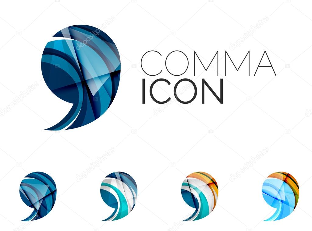 Set of abstract comma icon