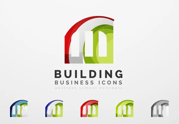 Building logo business icons — Stockvector