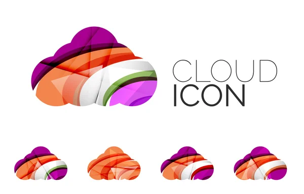 Set of abstract cloud computing icons — Stock Vector