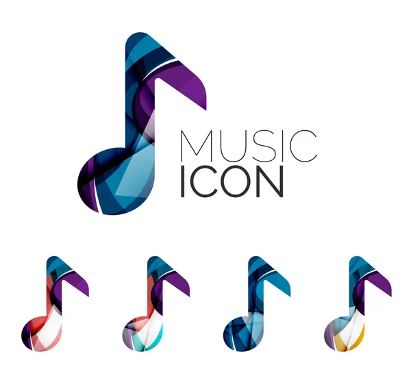 Set of abstract music note icon — Stock Vector
