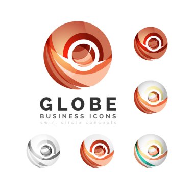 Küre Küre veya daire logo iş simgeler kümesi