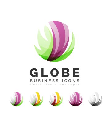 Küre Küre veya daire logo iş simgeler kümesi