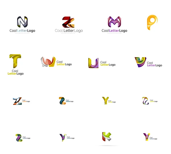 Aantal universele bedrijf logo ideeën, business icoon collectie — Stockvector