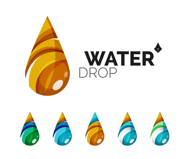 Set van abstracte eco water icons, logo natuur groene bedrijfsconcepten, schoon moderne geometrisch ontwerp — Stockvector