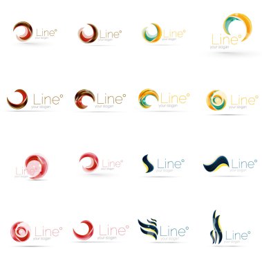 girdap, dalga çizgiler, daire logo simge kümesi