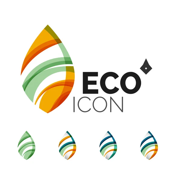 Set van abstracte eco blad icons, logo aard bedrijfsconcepten, schoon moderne geometrisch ontwerp — Stockvector