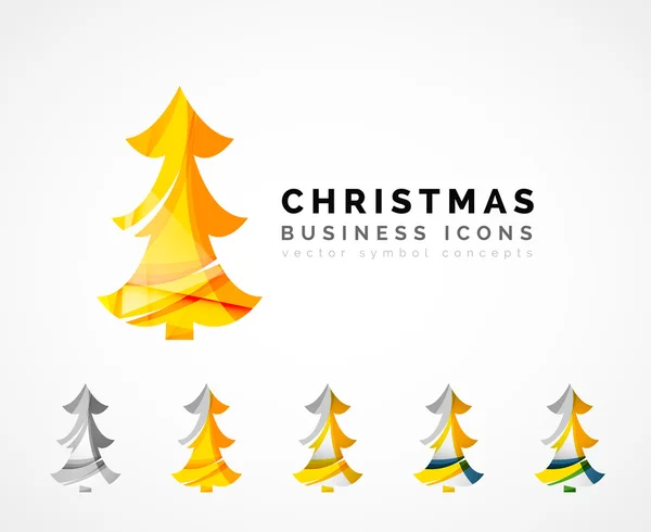 Set of abstract Christmas Tree Icons — Stock Vector