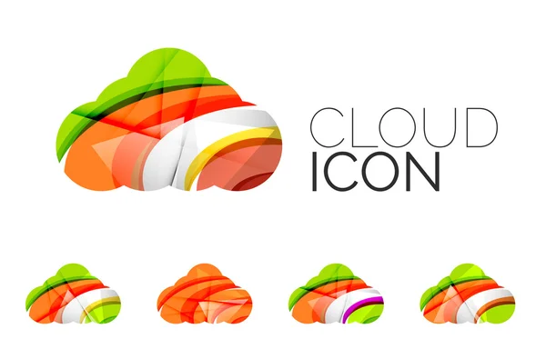 Set of abstract cloud computing icons, — Stock Vector