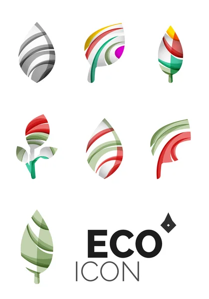 Az absztrakt eco levél ikonok — Stock Vector
