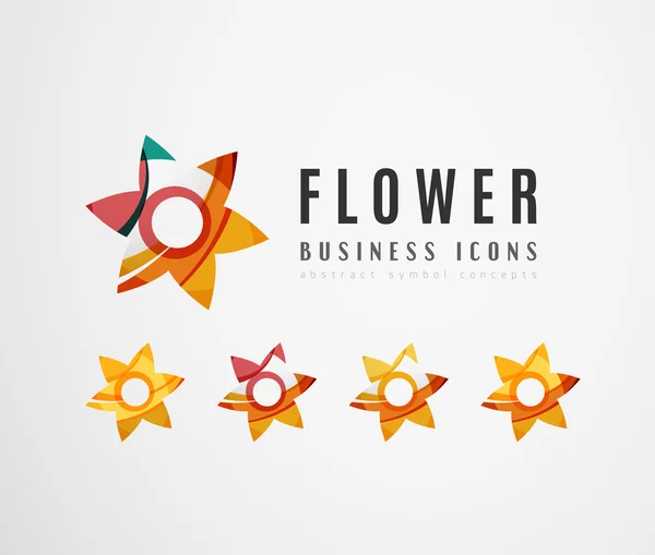 Set of abstract flower logo — Stok Vektör