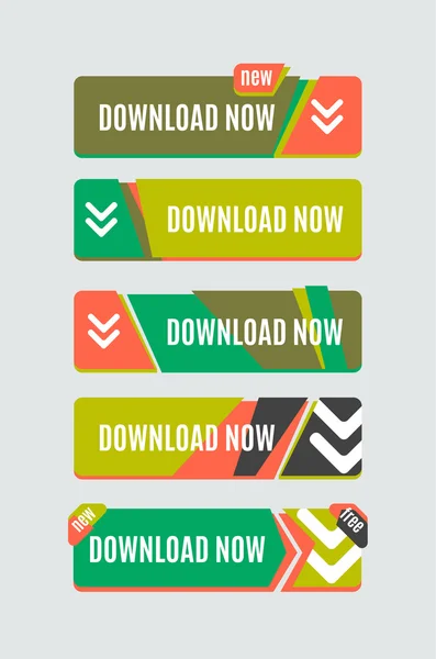Colorido botón web de descarga . — Archivo Imágenes Vectoriales