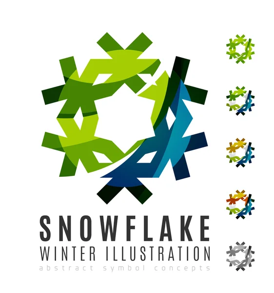 Set of abstract colorful snowflake — Stock vektor