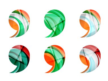Set of abstract comma icon, clipart