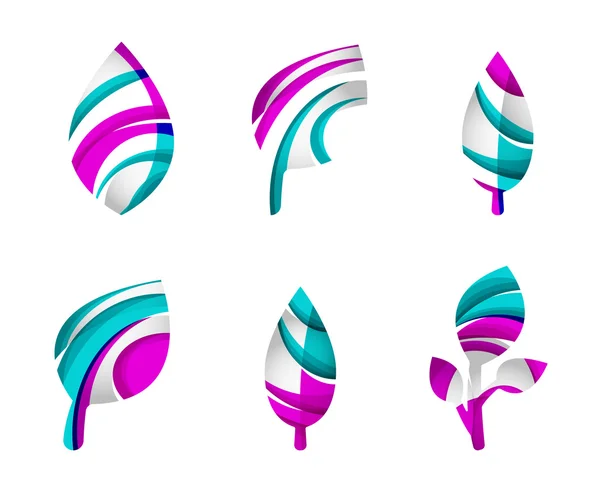 Reihe abstrakter Öko-Blatt-Symbole — Stockvektor