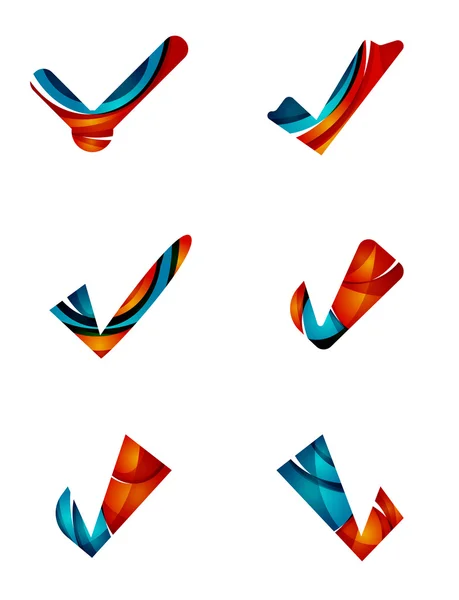 Ensemble d'icônes abstraites OK et cocher , — Image vectorielle