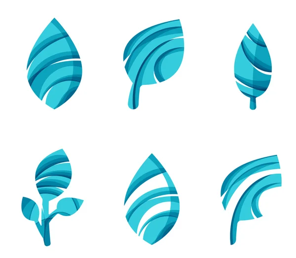 Ensemble d'icônes abstraites éco feuille , — Image vectorielle