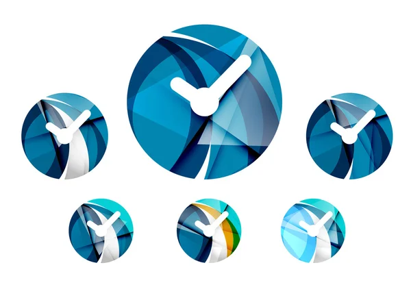 Conjunto de icono de reloj abstracto , — Vector de stock