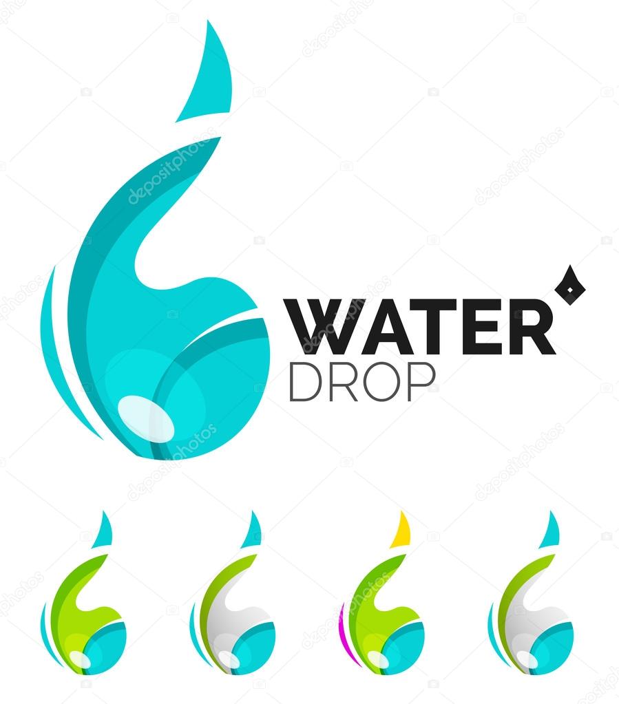 Set of abstract eco water icons,