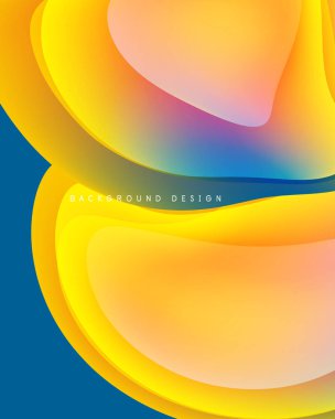 Soyut renkli şekiller çakışıyor. Gradyan renkler harmanlanarak, dinamik görsel efekt yaratır. Modern tasarım ögeleri pürüzsüz geçişler sunar.