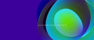 Abstract gradients form layered circles. Vibrant purple transitions to green, creating dynamic visual effect. Text reads background design.
